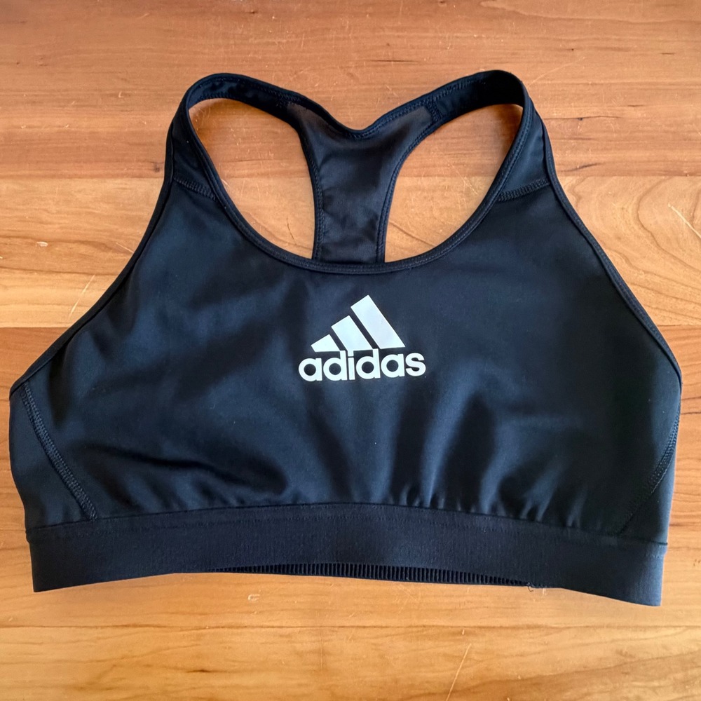 Adidas Women Black Racerback Mesh Sports Bra GH4788 XL